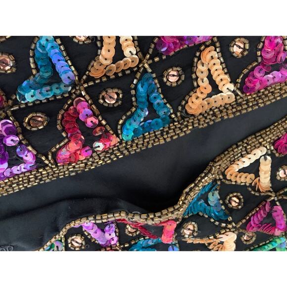 Vintage sequin Laurence Kazar blazer woman’s size medium silk rainbow - Picture 9 of 9